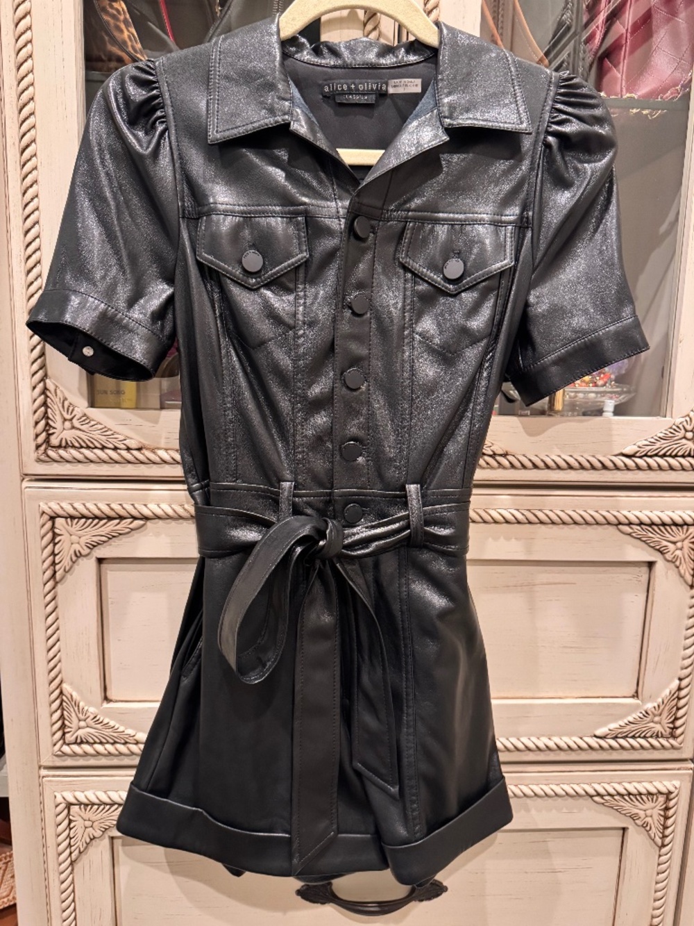 Alice + Olivia Vegan Leather Romper